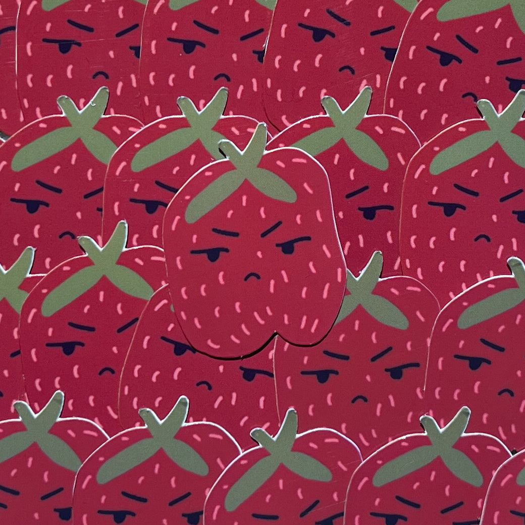 Little Angry Strawberry Sticker