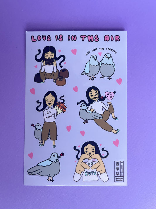 Love is in the Air sticker sheet
