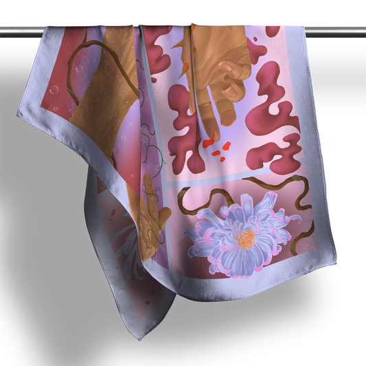 Floral Hands Silk Scarf